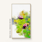 现代家庭客厅手绘水墨荷花装饰画