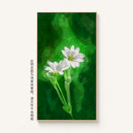 绿色兰花艺术画抽象手绘装饰画油
