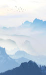 中国风   抽象山水画 大厅装