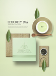 餐饮美食海报模版绿茶
