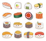 寿司卡通插画日本料理素材
