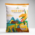 手绘粗粮小米卡通包装设计