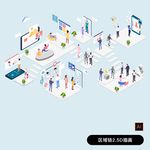 区域链3D图标
