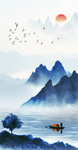 中国风   抽象山水画 大厅装