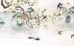 玉兰花鸟