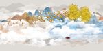 金色山水画