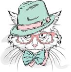 时尚手绘猫咪