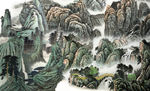 国画山水背景墙