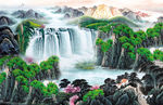 山水国画背景墙