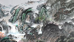 国画山水背景墙