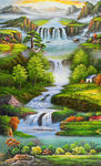 山水油画玄关