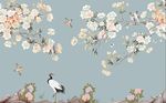 牡丹花鸟仙鹤