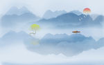 新中式水墨山水画
