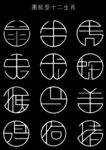 团纹十二生肖简笔