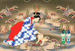 浮世绘日式和服壁紙烤肉料理