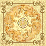龙凤呈祥中式古典天花吊顶壁画
