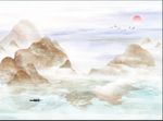 奢华大理石山水川流不息石纹山水