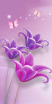 唯美紫色鲜花3D玄关背景