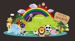 小学或幼儿园动物园文化墙或墙画