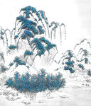 钉子山水画