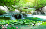 财源滚滚流水背景墙
