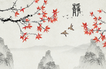 手绘花鸟