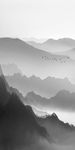 山水画玄关灰色画