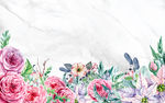 爵士白抽象手绘花朵