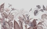 北欧手绘热带植物背景墙装饰画