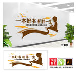 图书室文化墙图片