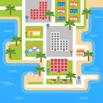 海滨卡通城市