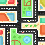 卡通道路车道