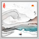 现代TIF分层 装饰山水画