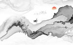 精品水墨线条壁画 TIF分层
