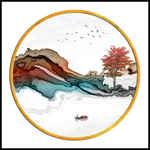 新中式手绘装饰画 TIF分层