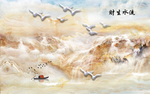 大理石山水背景墙