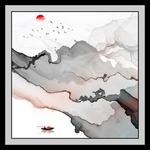 中式意境线条画TIF分层画