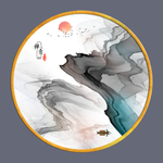 圆形线条创意画 TIF分层