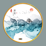 大气 装饰水墨墙画 TIF分层