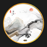 山水 意境中式线条 TIF分层