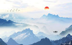 中式水墨山水画 TIF分层