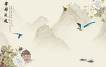 大气山水意境背景 TIF分层