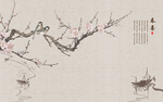 新中式手绘花鸟壁画