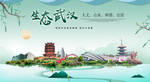 山水武汉生态卫生城市形象PSD