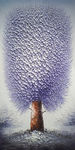 刀画发财树玄关背景墙
