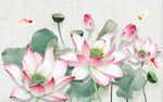 3d立体莲花盛开背景墙