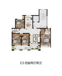 房地产户型素材渲染
