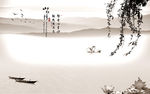 中式山水情山水画电视背景墙