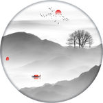 圆形山水画