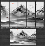 山水壁画 水墨山水